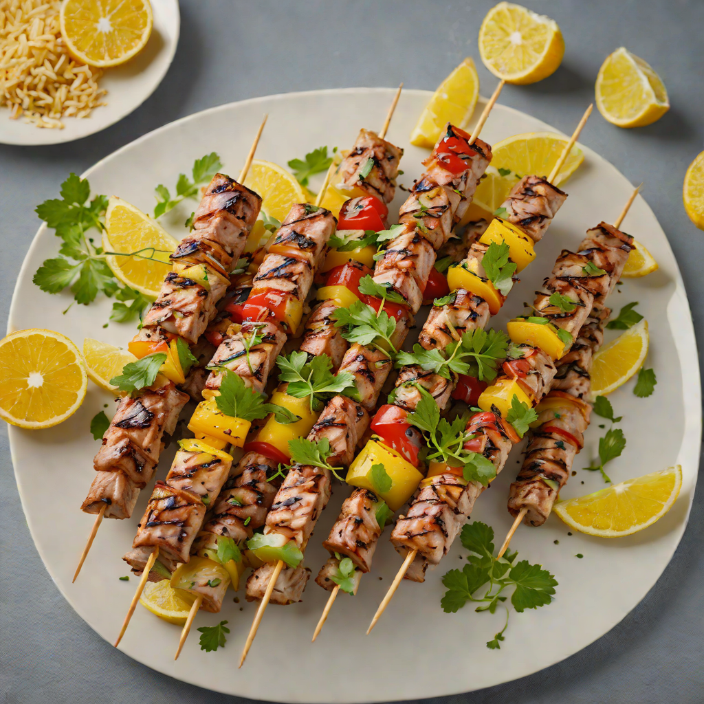 Grilled Citrus-Marinated Pork Skewers with Garlic and Herbs