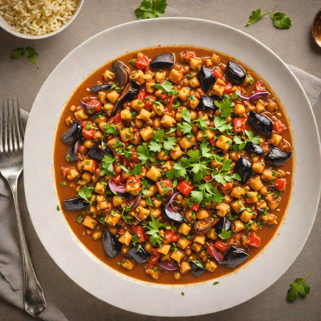 Pan-Roasted Mediterranean Chickpea and Eggplant Stew