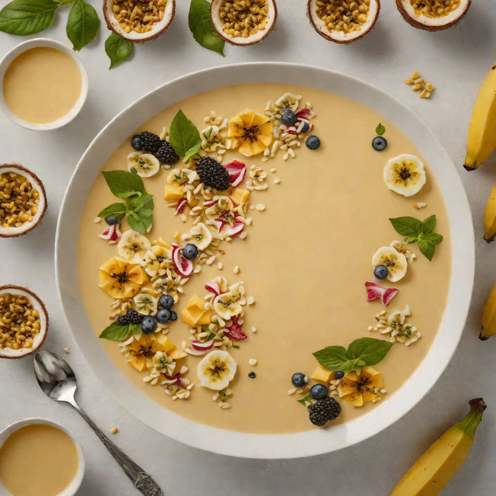 Chilled Tropical Smoothie Bowl with Passion Fruit and Banana