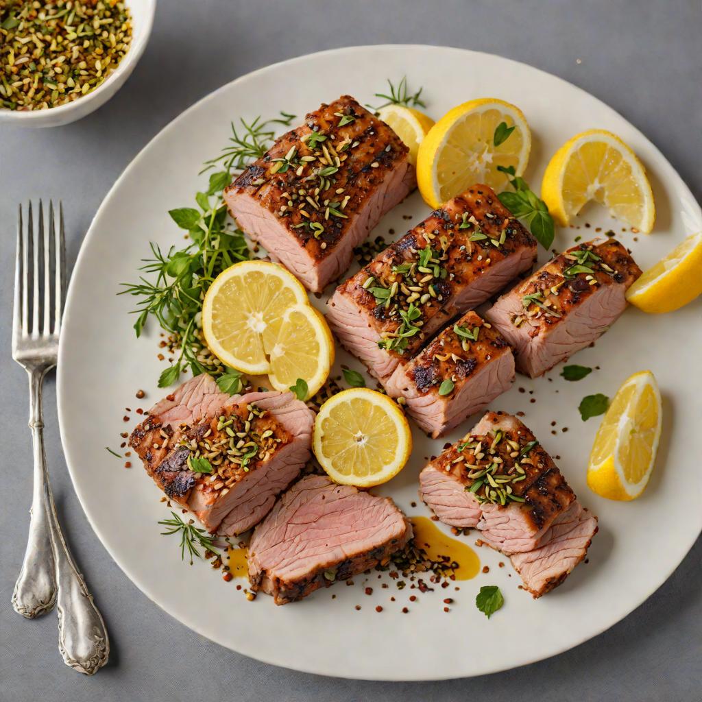 Grilled Mediterranean Backstrap Pork with Za'atar and Lemon