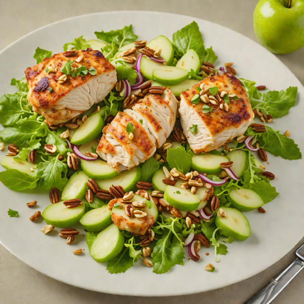 Pan-Seared Chicken with Green Apple and Walnut Salad