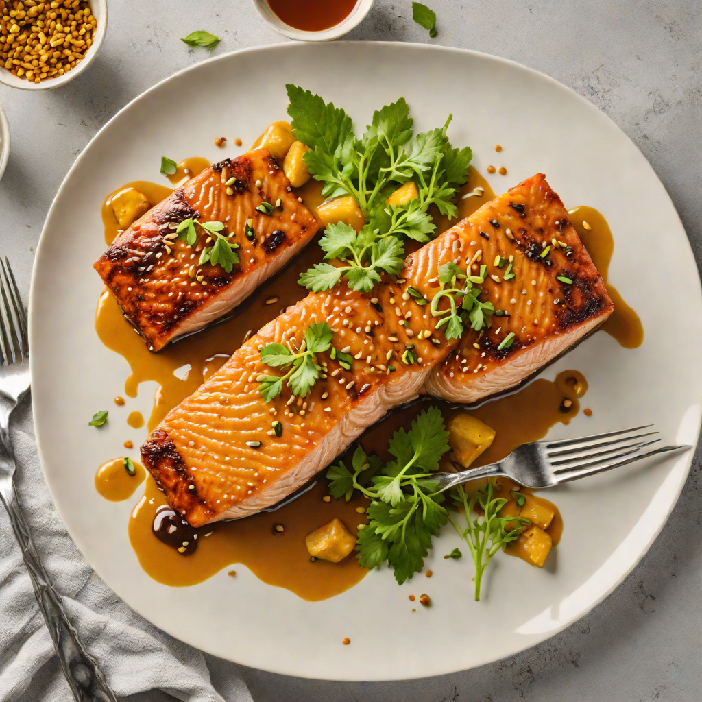 Air-Fried Turmeric Salmon with Ginger-Soy Glaze