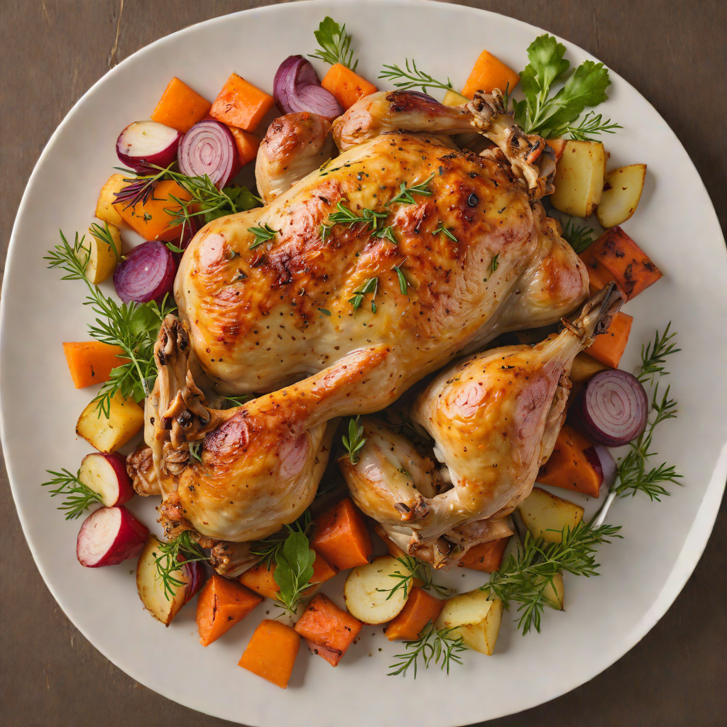 North Wind-Spiced Roasted Chicken with Root Vegetables