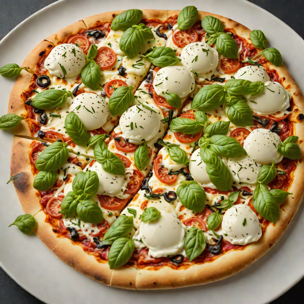 Wood-Fired Pizza with Fresh Mozzarella and Basil Drizzle