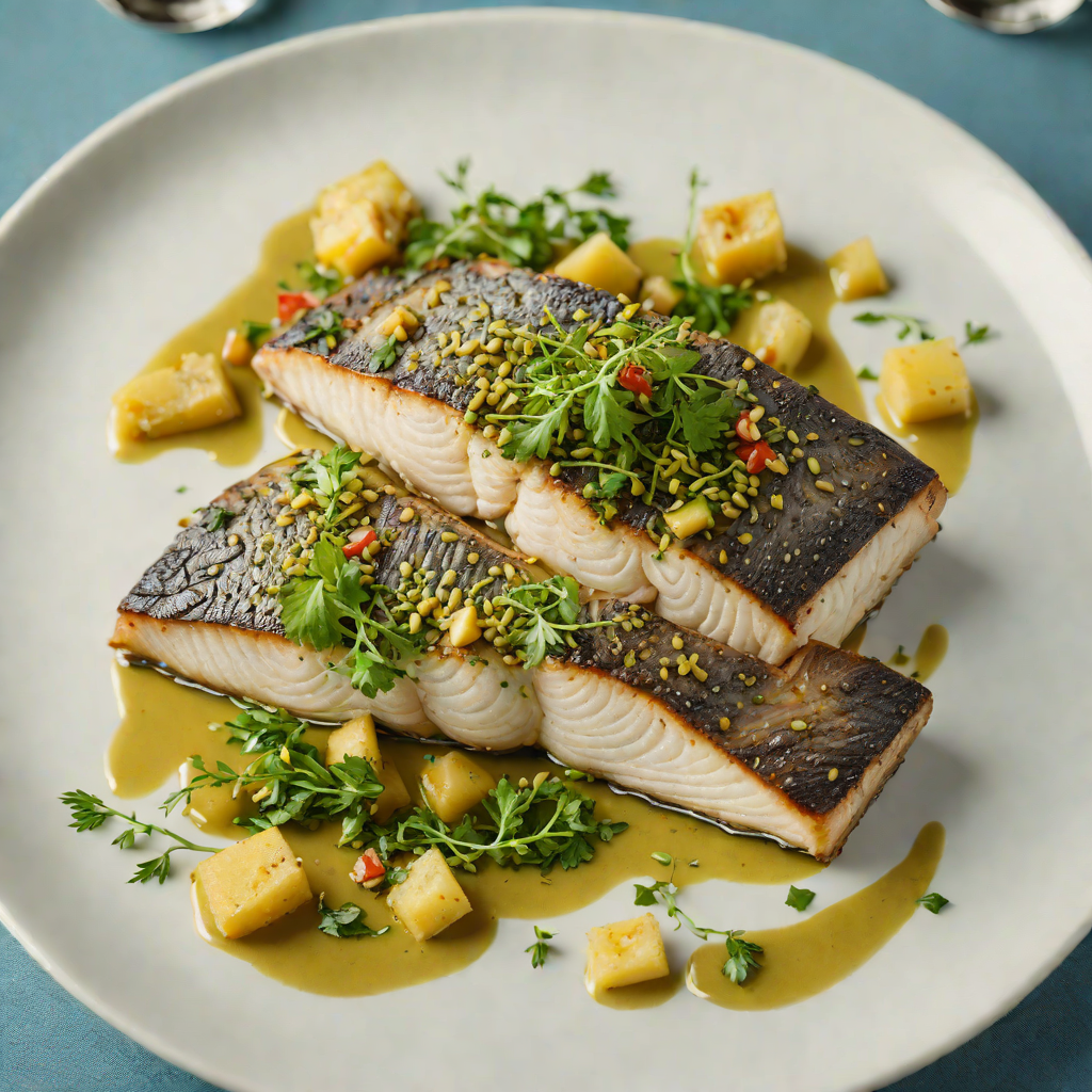 Pan-Seared Sea Bass with Herb Pesto