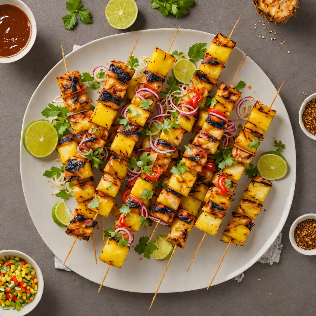 Sweet and Spiced Caribbean-Inspired Grilled Pineapple Chicken Skewers