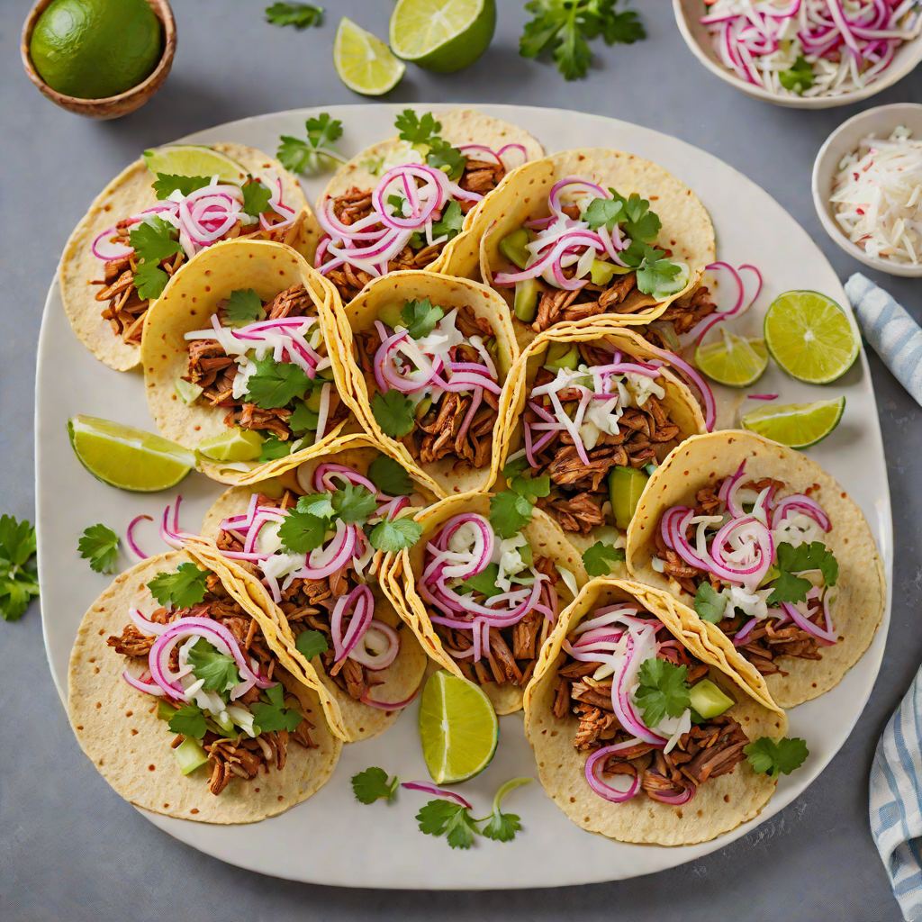 Quick Pork Carnitas Tacos with Pickled Red Onion and Cilantro Lime Slaw