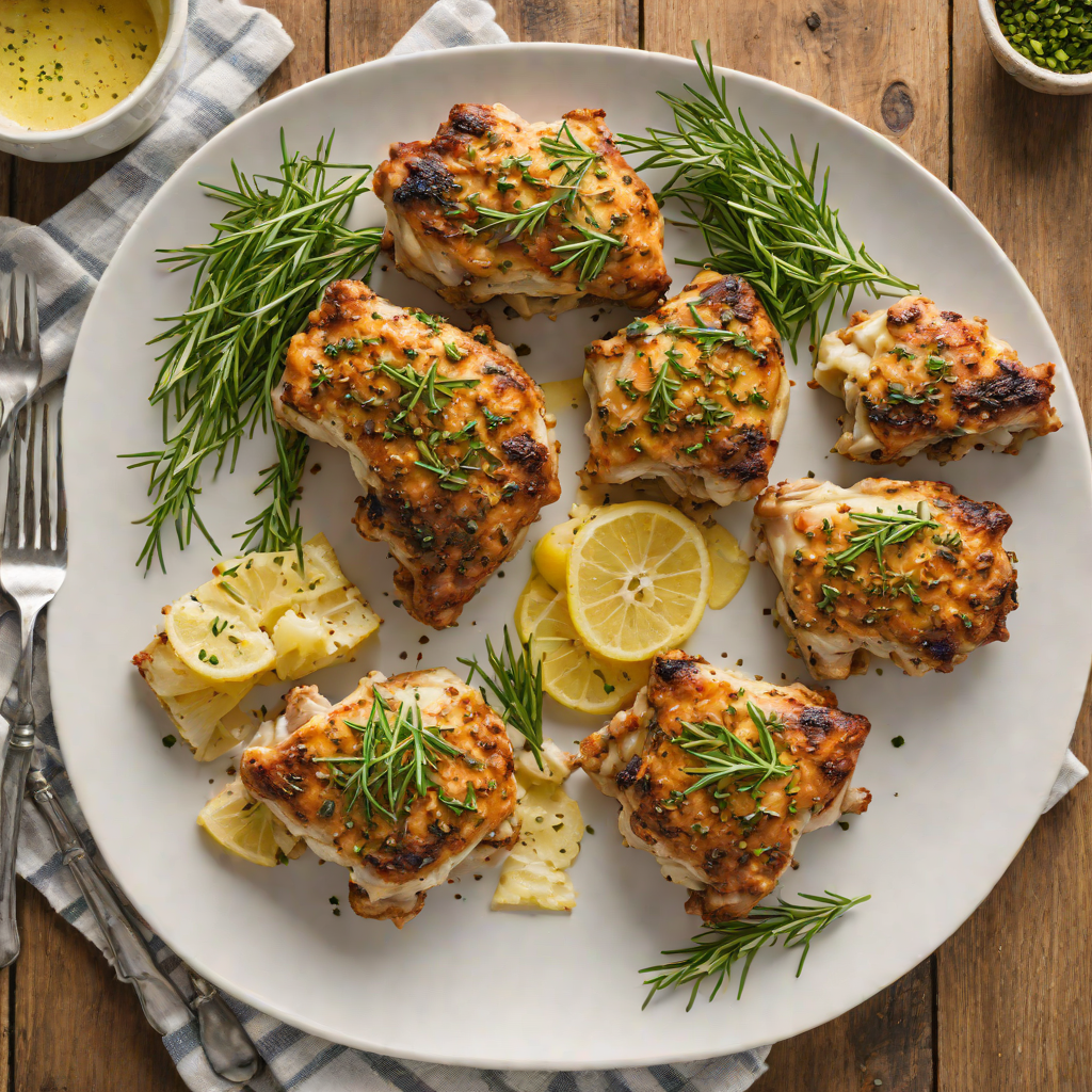 Baked Herb-Crusted Chicken Thighs with Garlic and Rosemary