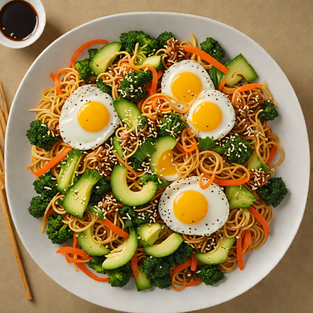 Stir-Fried Korean Bibimbap Vegetables with Sesame-Garlic Sauce
