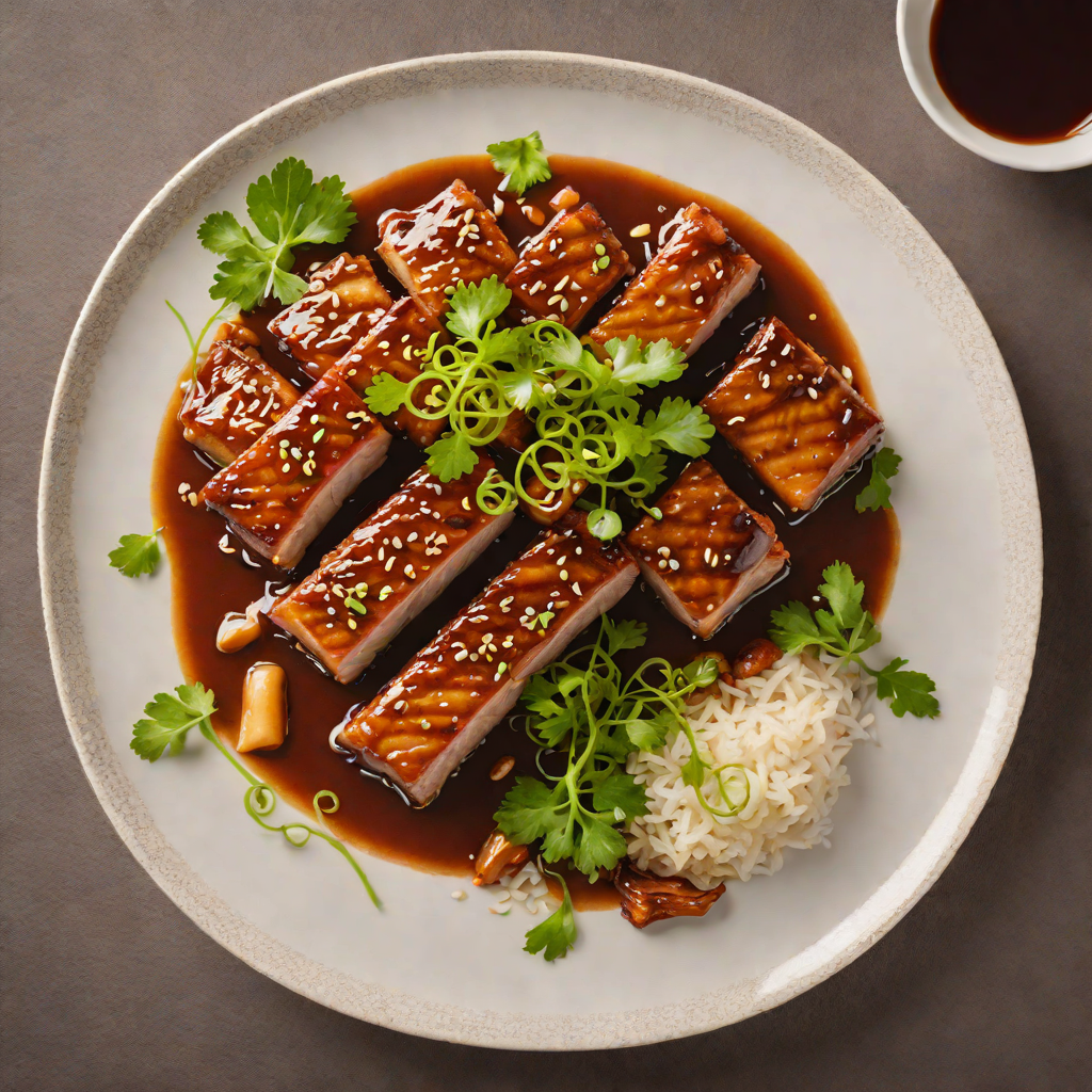Korean-Style Braised Pork Belly with Soy-Garlic Sauce