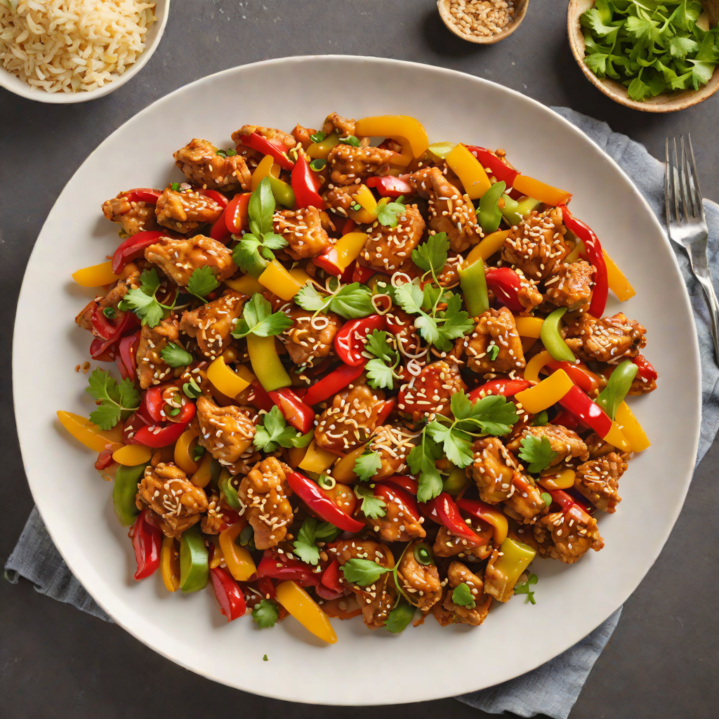 One-Pot Spicy Stir-Fried Chicken with Bell Peppers and Garlic