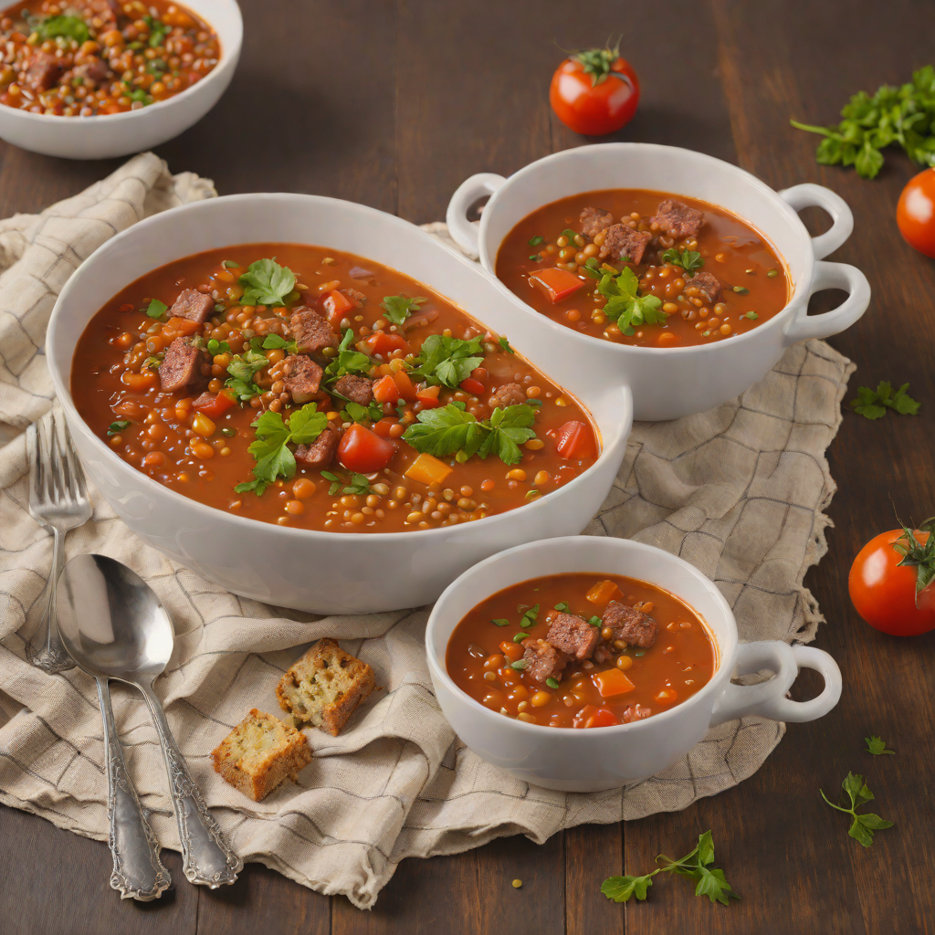 Tomato-Braised Lentil and Sausage Soup