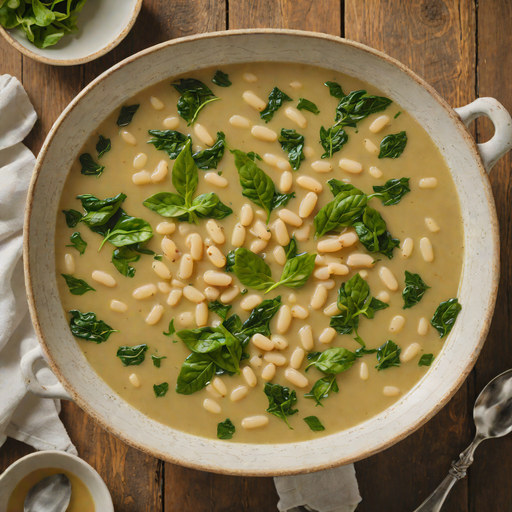 Herb-Infused White Bean and Spinach Soup