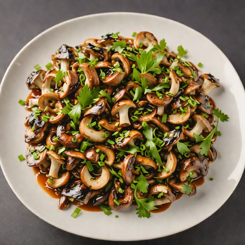 Stir-Fried Siberian Mouse Mushroom with Garlic and Scallions
