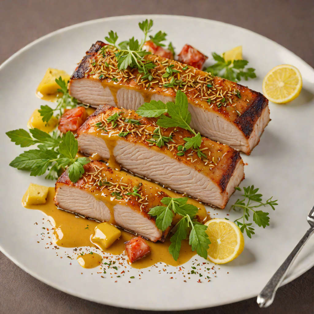 Slow-Roasted Pork Belly with Mustard and Herb Crust