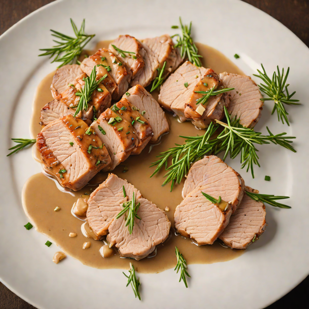 Sautéed Pork Tenderloin with Garlic and Rosemary Pan Sauce