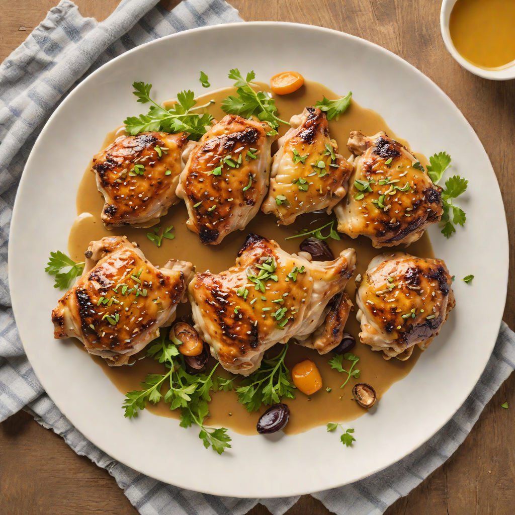 Pan-Roasted Chicken Thighs with Mustard and Honey Glaze