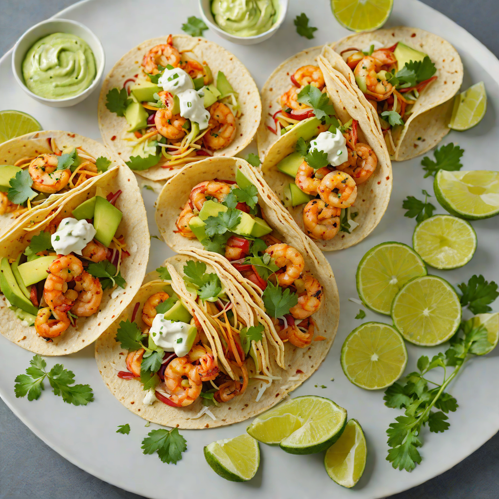 San Antonio-Inspired Spicy Shrimp Tacos with Avocado Crema