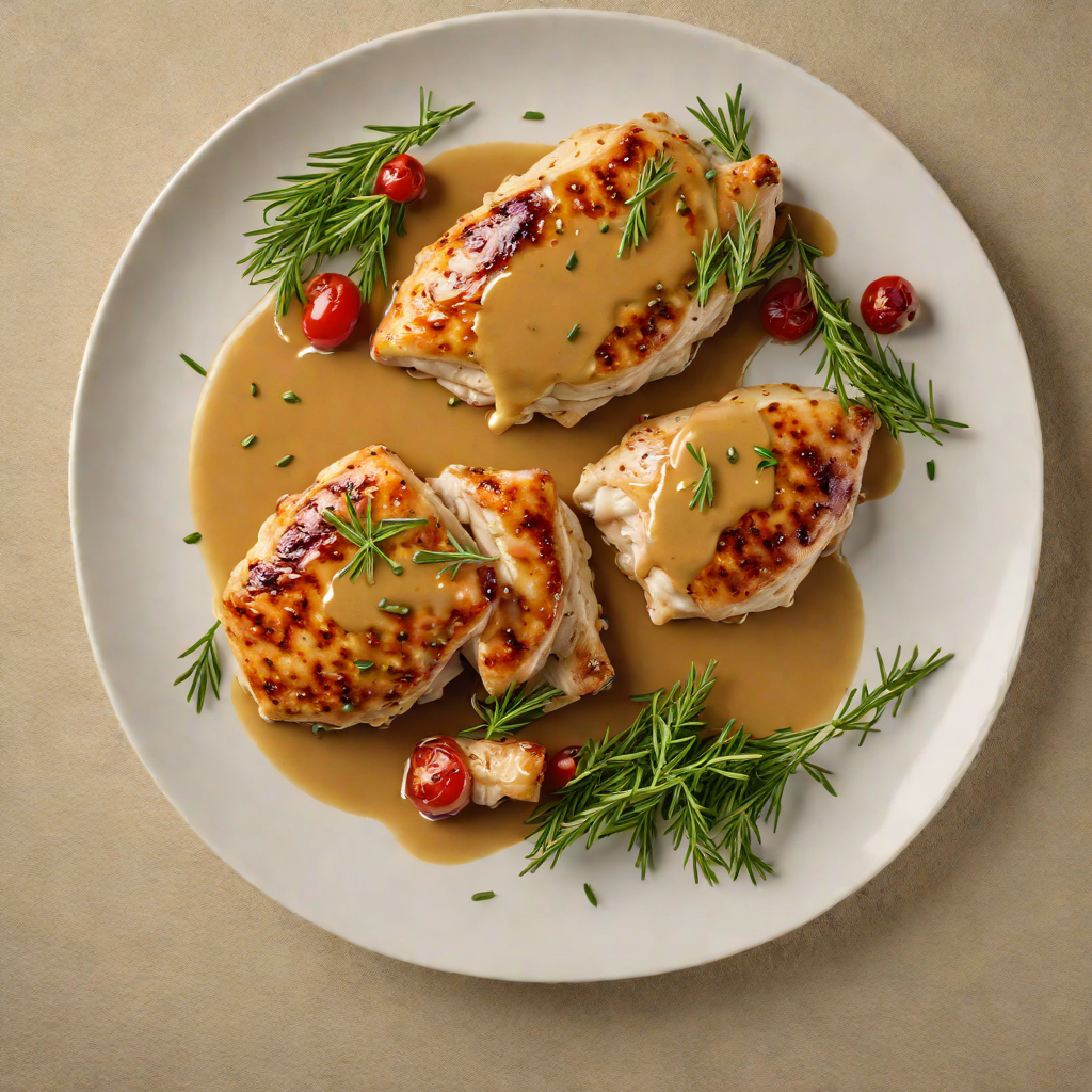 Pan-Seared Chicken with Honey Mustard and Rosemary Glaze
