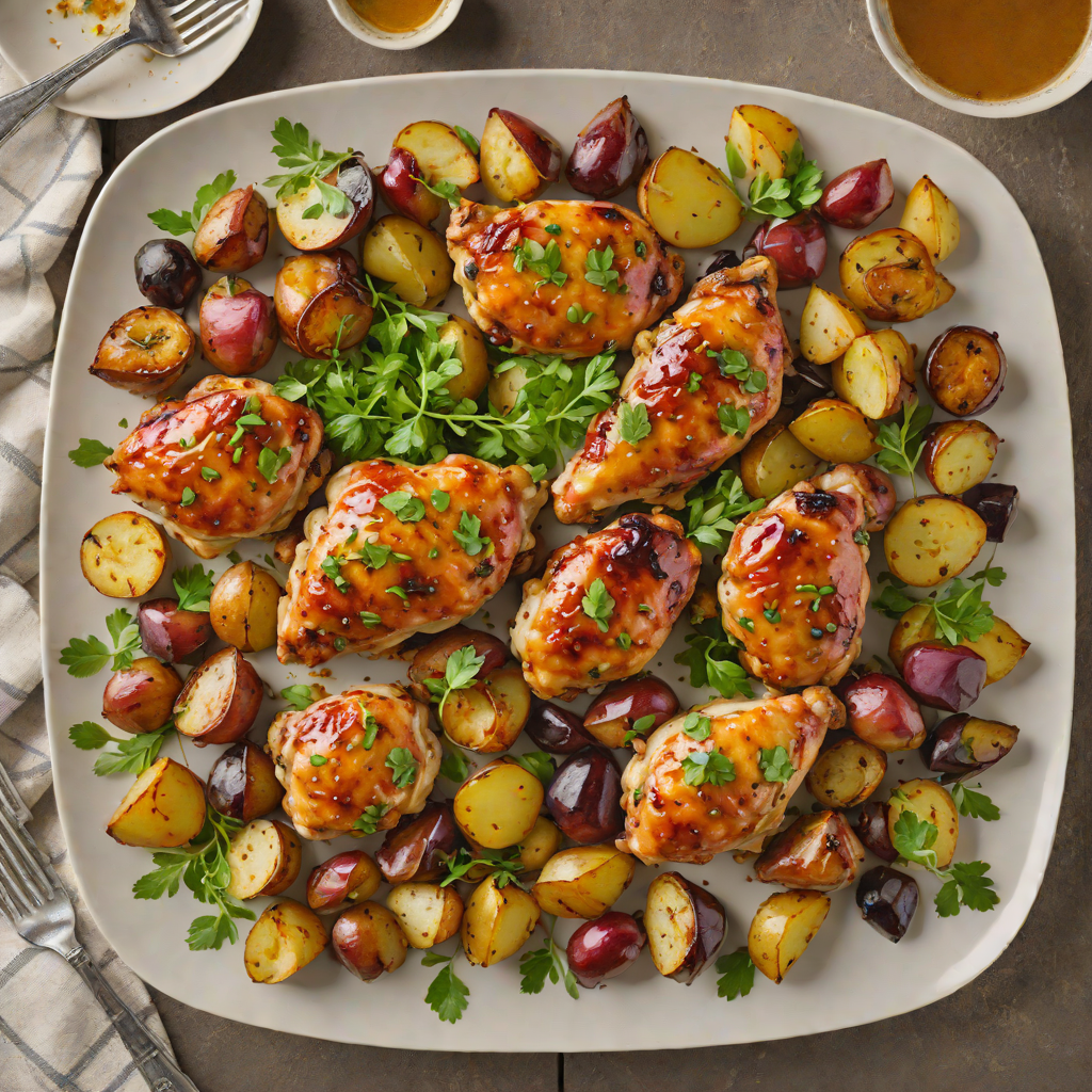 Sheet Pan Honey-Garlic Chicken with Roasted Baby Potatoes