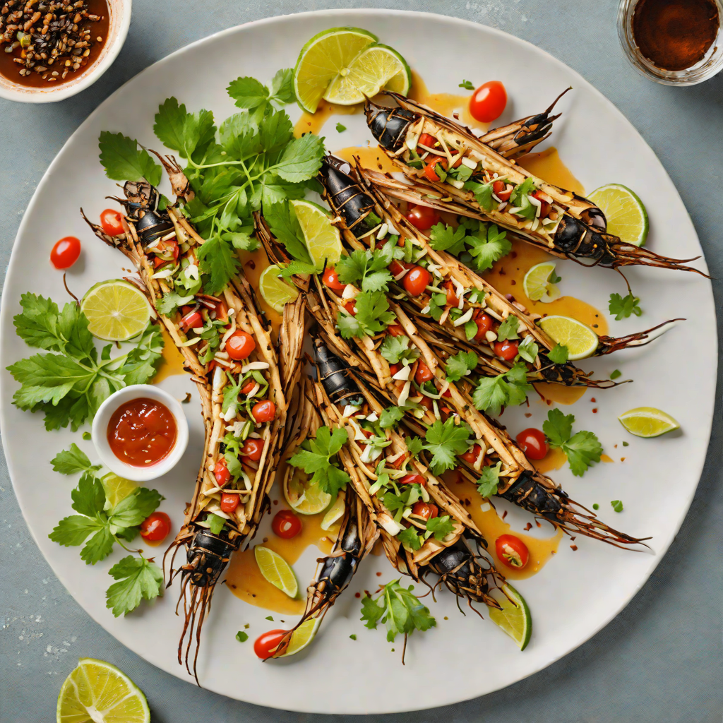 Grilled Mezcal-Marinated Grasshopper Tlayudas