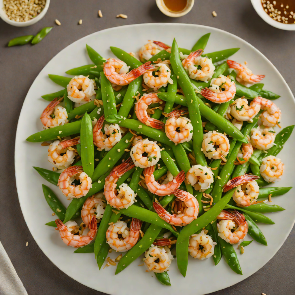 Sautéed Shrimp and Snow Pea Stir Fry with Garlic and Ginger