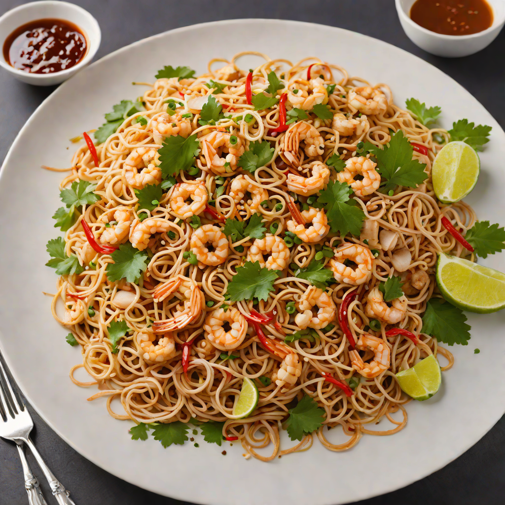 Stir-Fried Seafood Pad Thai with Tamarind Sauce