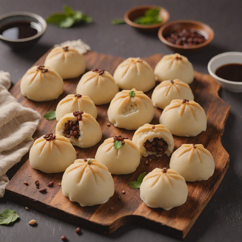 Steamed Shanghainese Red Bean Buns with Sweet Lotus Paste