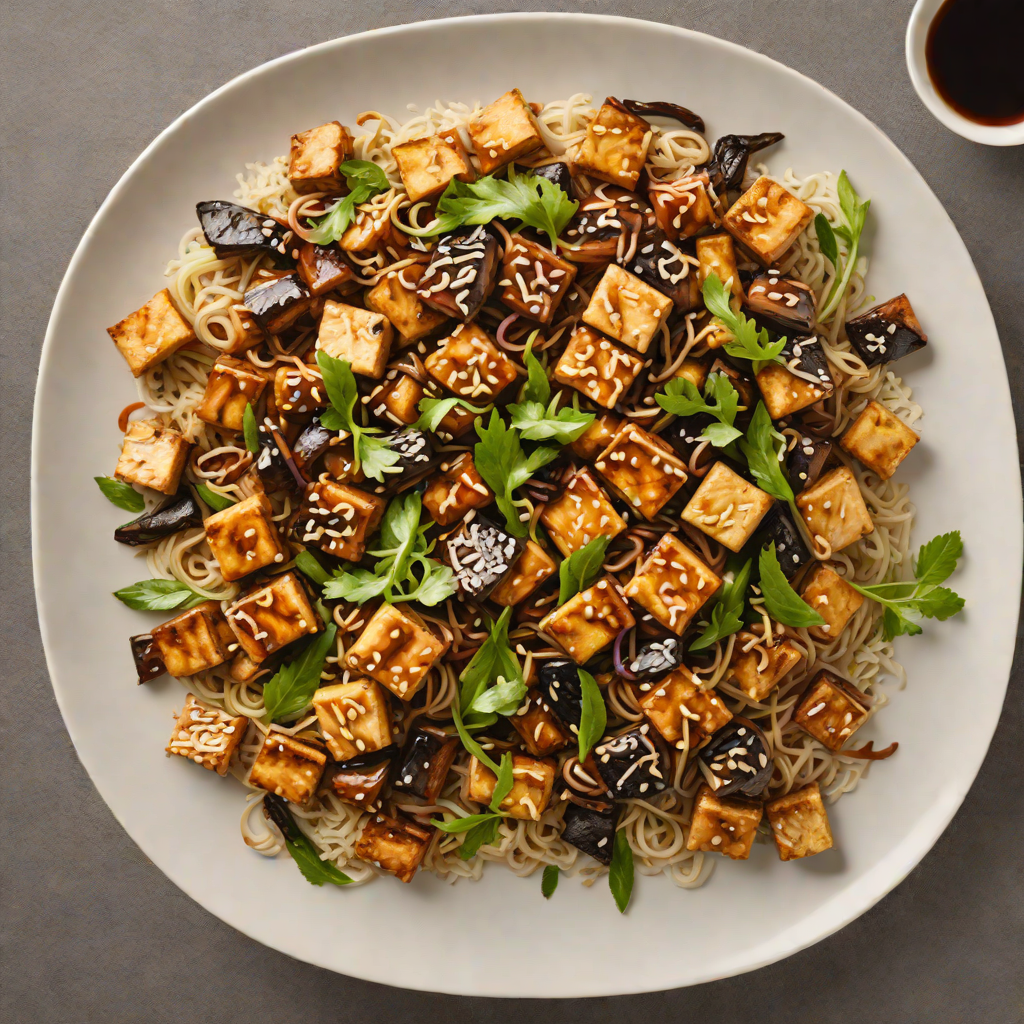 Sautéed Tofu and Shiitake Mushroom Stir-Fry with Ginger Soy Glaze