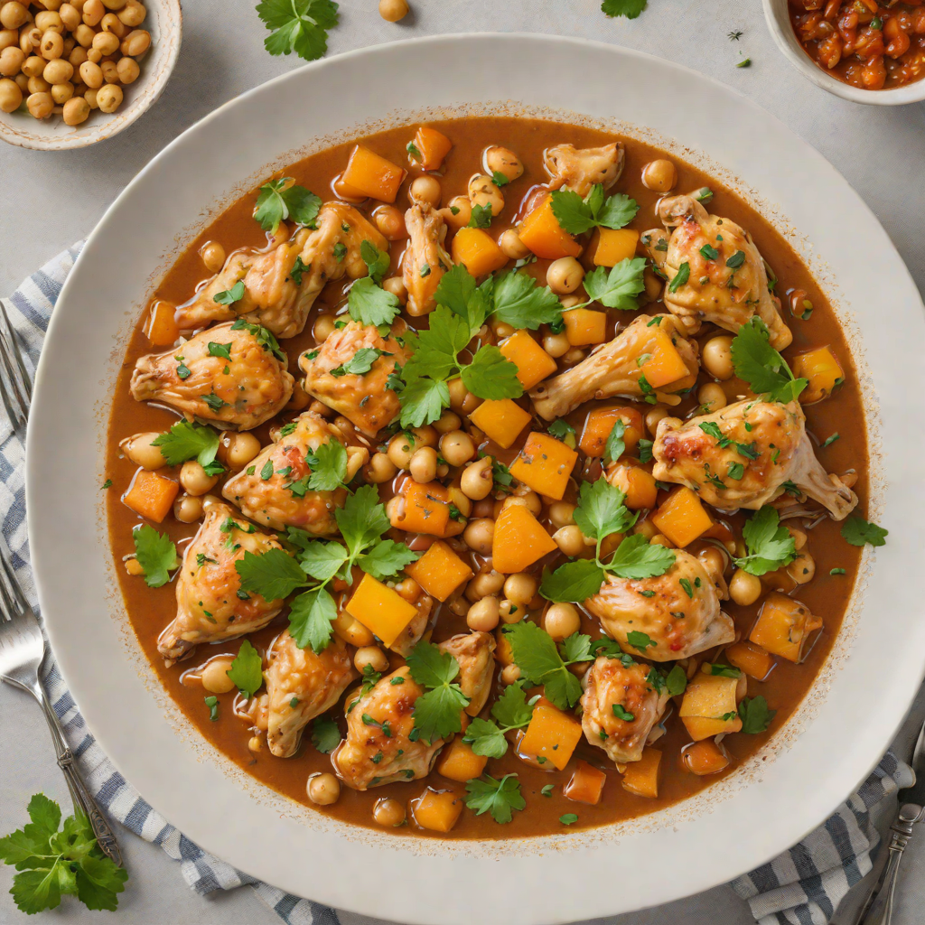 One-Pot Chicken and Chickpea Tagine with Apricots