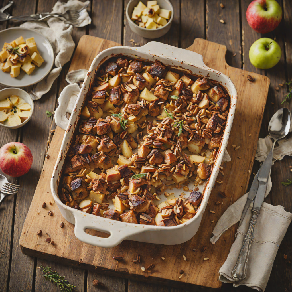 Northern-Inspired Apple and Rye Bread Pudding