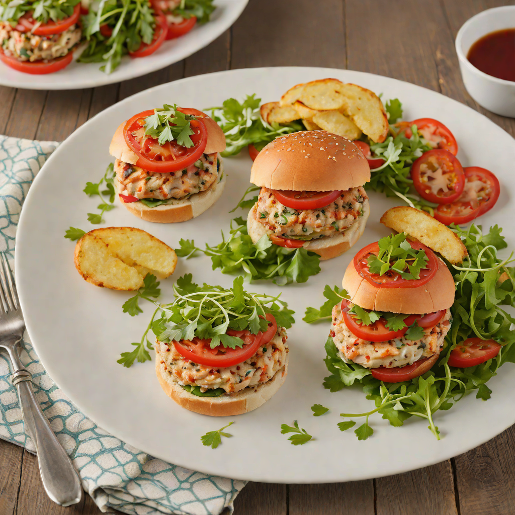 Pan-Seared Turkey Burgers with Roasted Red Pepper and Arugula Salad