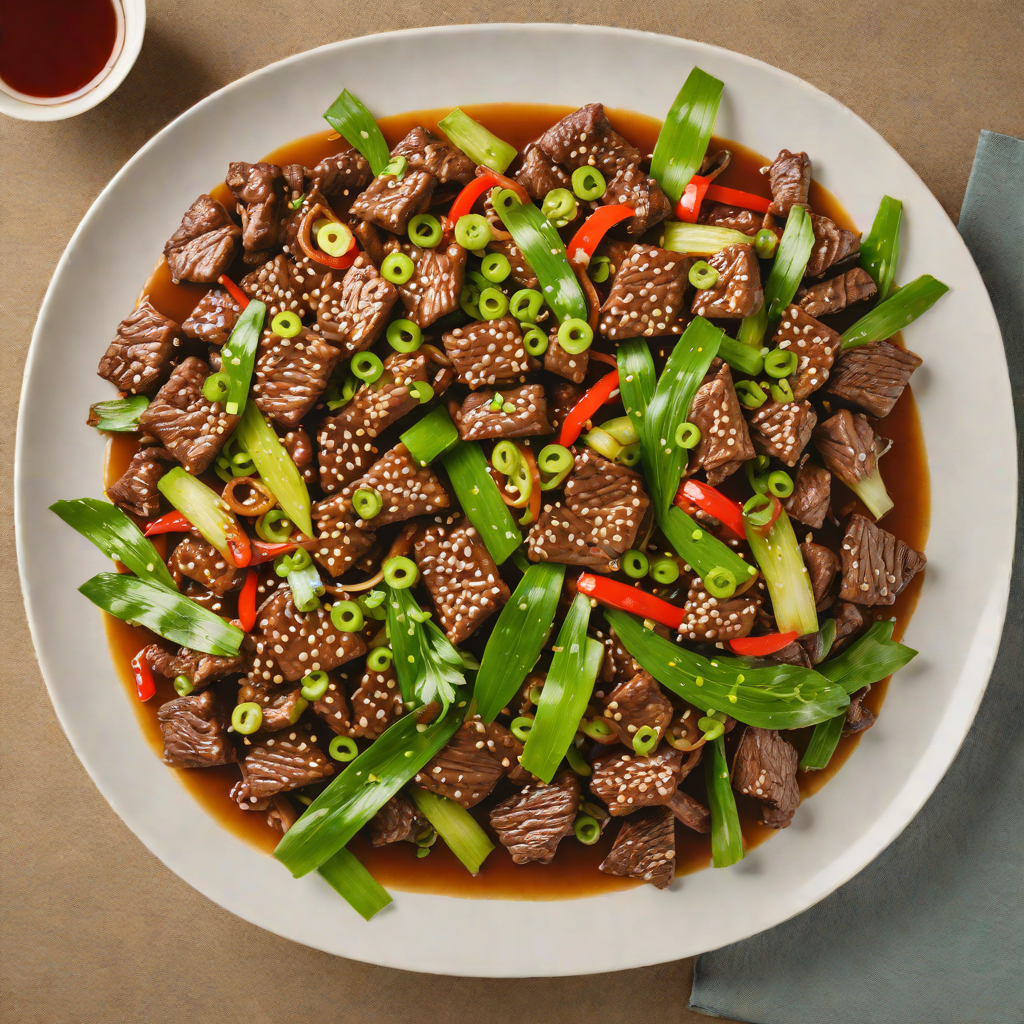 Stir-Fried Back Muscle Beef with Ginger and Scallions
