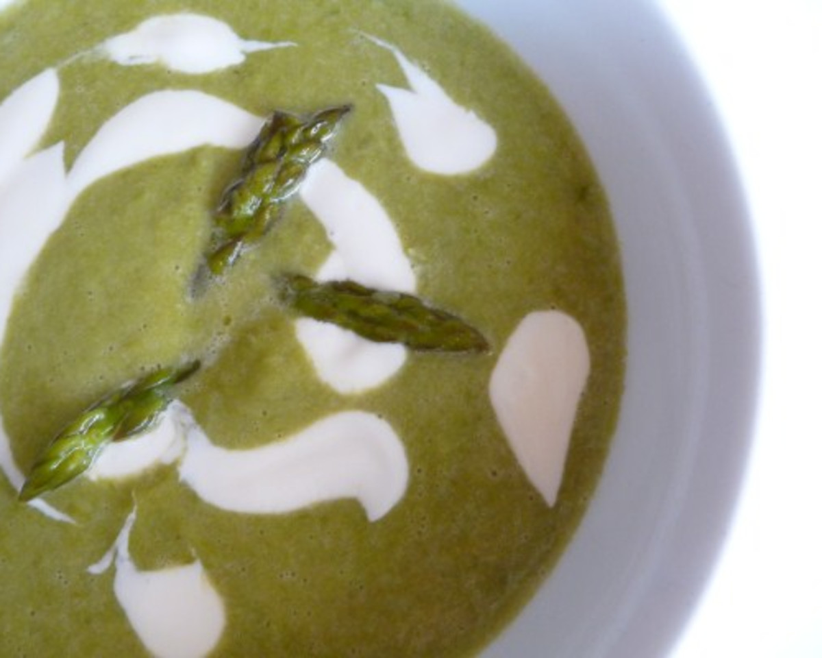 Spring's First Asparagus Soup with Lemon Cream
