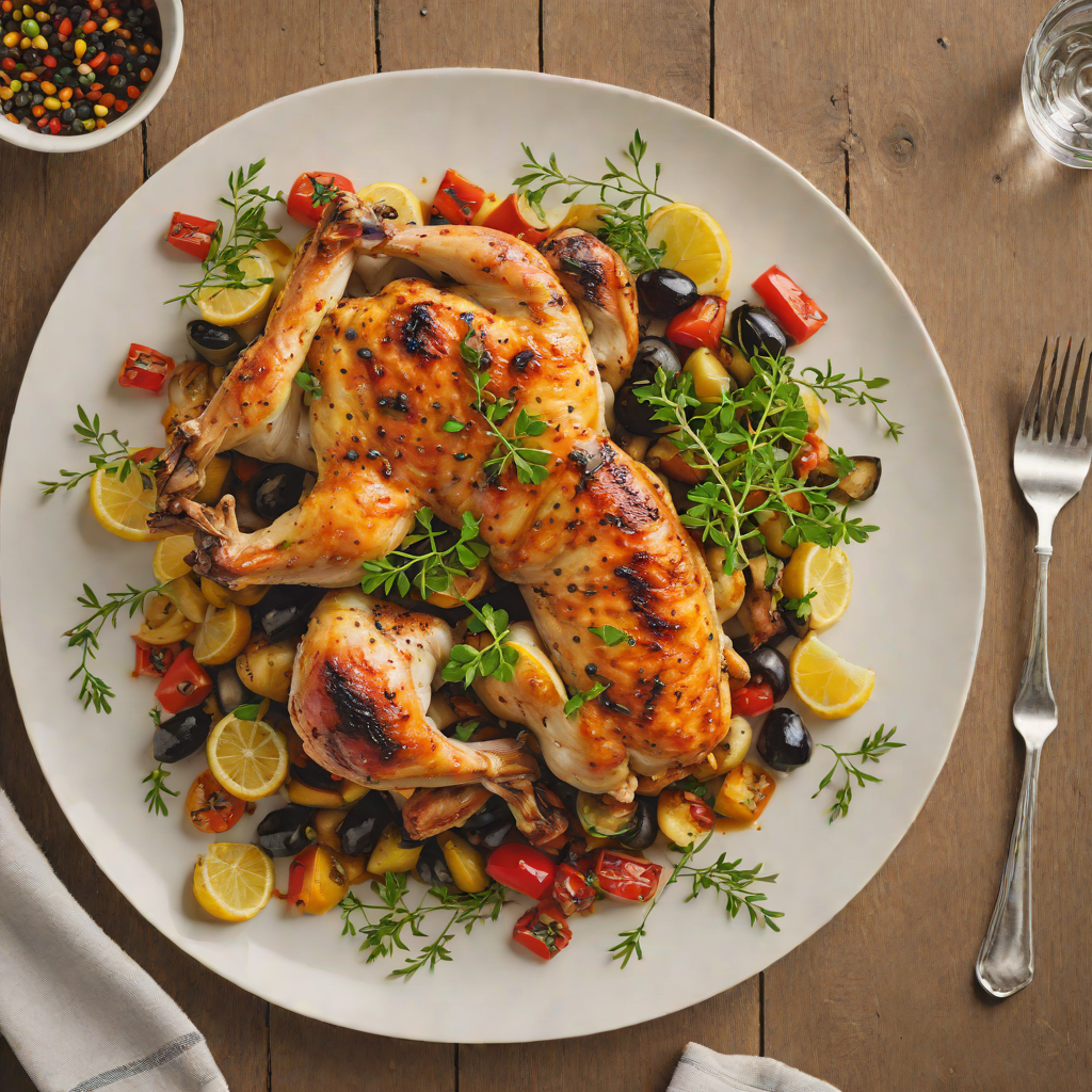 Lemon-Thyme Roasted Chicken with Gex-Style Ratatouille