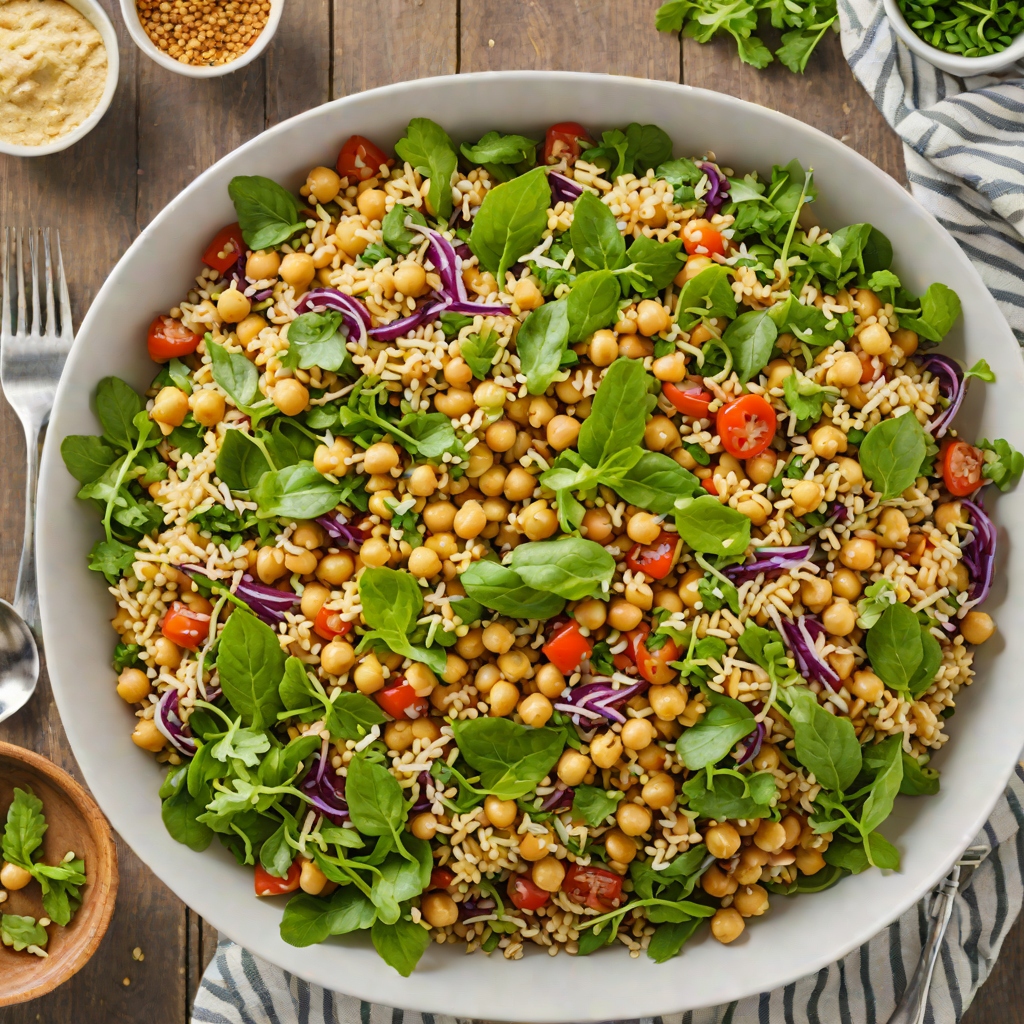 High-Protein Chickpea and Quinoa Salad with Tahini Dressing