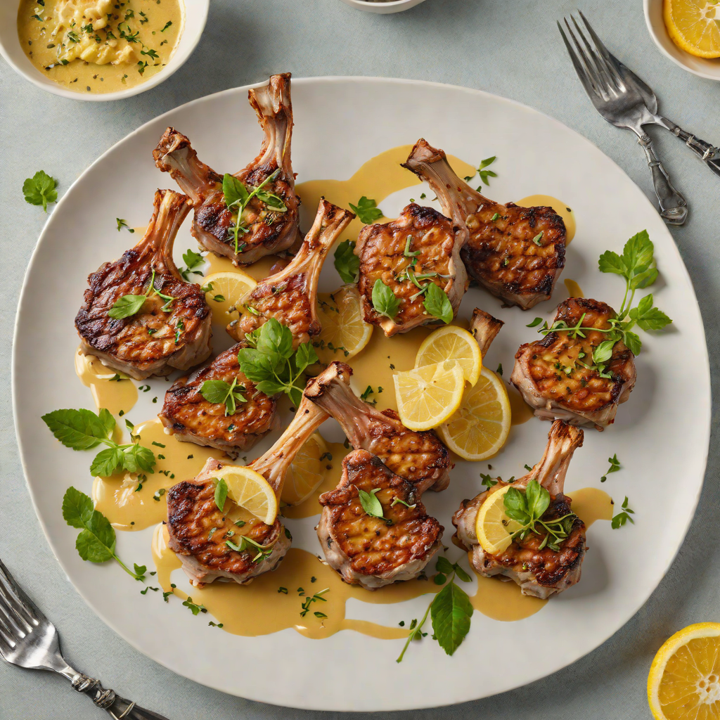 Pan-Seared Lamb Chops with Greek Oregano and Lemon Sauce