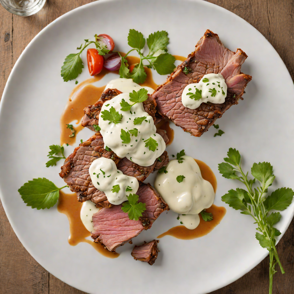 Stuffed Backstrap Lamb with Herb Yogurt Sauce