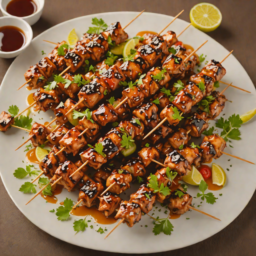 Honey-Glazed Bourbon Chicken Skewers