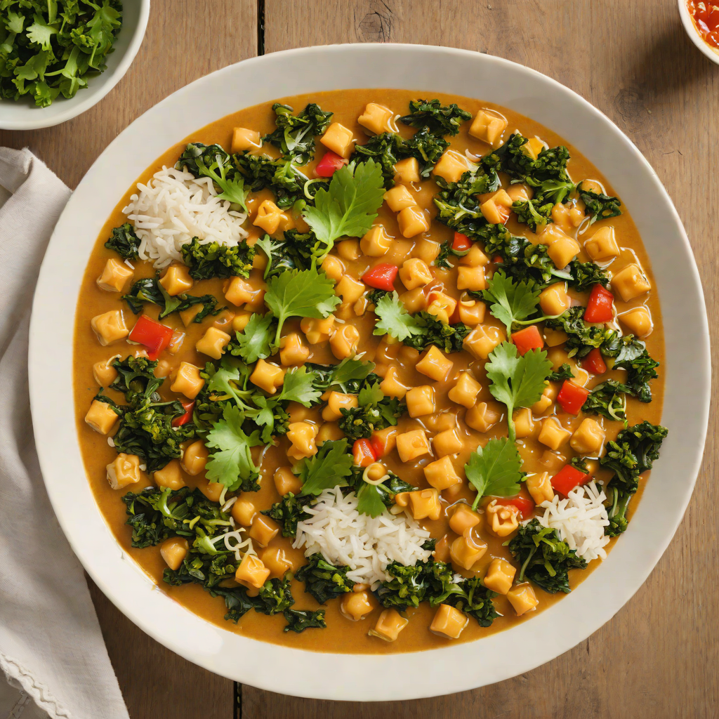 Vegetarian Chickpea and Kale Curry with Coconut Milk