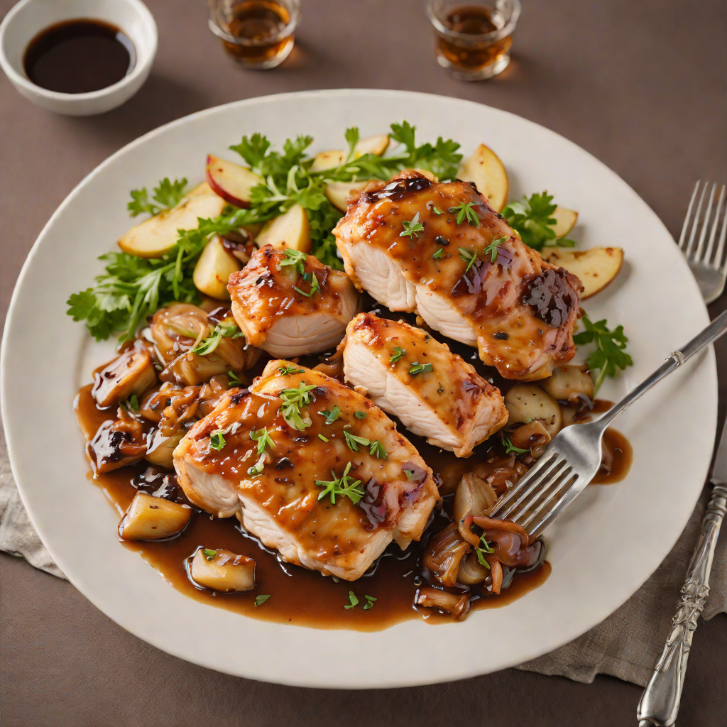Pan-Seared Chicken with Caramelized Onions and Apple Cider Glaze