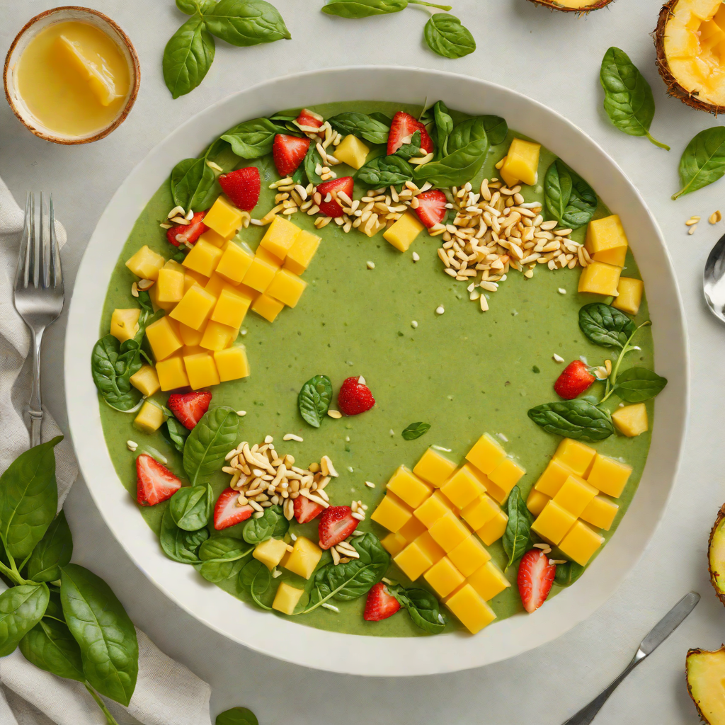 Mango-Pineapple Spinach Smoothie Bowl