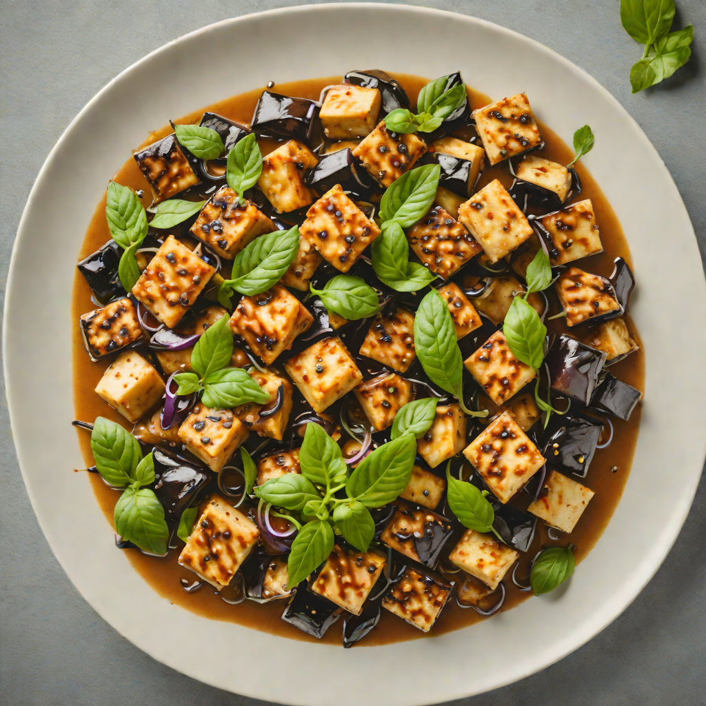 Stir-Fried Eggplant and Tofu in Basil Sauce