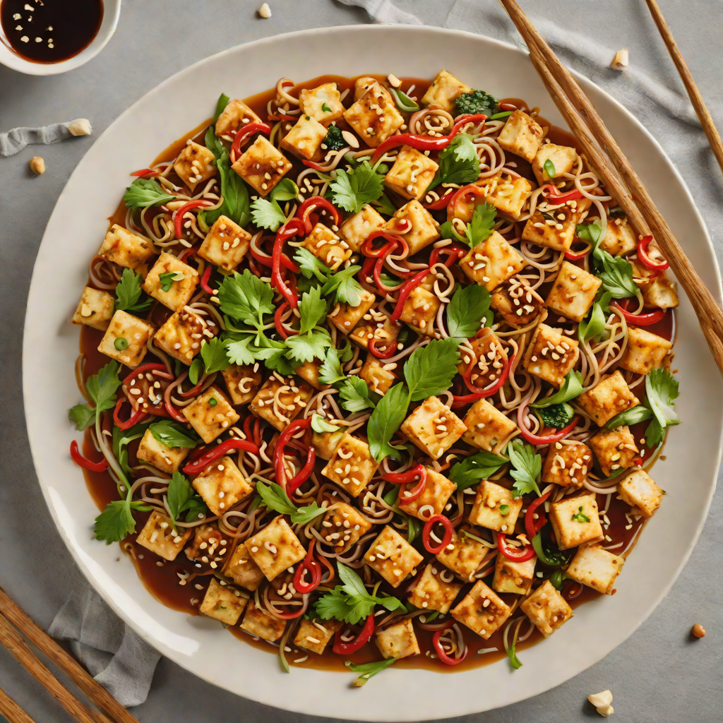 Sichuan-Style Spicy Tofu Stir-Fry with Garlic and Ginger