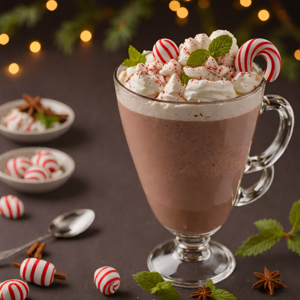 Winter-Spiced Hot Chocolate with Peppermint Whipped Cream