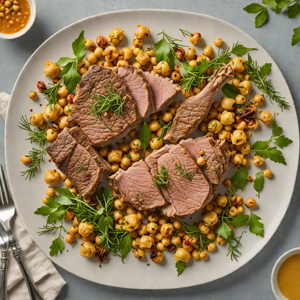 Sheet Pan Herb-Roasted Lamb with Chickpeas