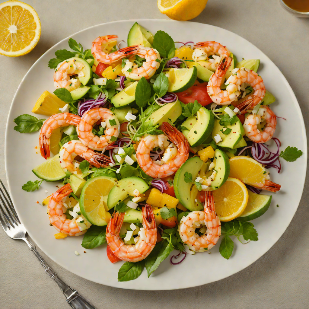 Sautéed Shrimp with Citrus and Avocado Salad