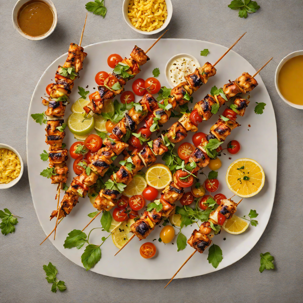 Grilled African-Spiced Chicken Skewers with Focaccia