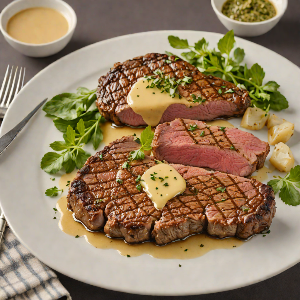 Pan-Seared Ribeye Steak with Garlic Butter and Herb Jus