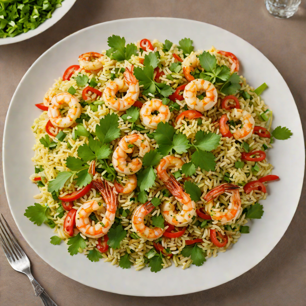 Spicy Shrimp Stir-Fry with Cauliflower Rice and Fresh Cilantro